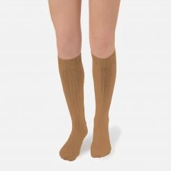 Collegien Adult's Cotton Knee Socks - Caramel