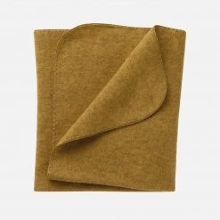 Engel 100% Organic Merino Wool Fleece Swaddle / Baby Blanket - Saffron Melange Baby Sleep & Blankets