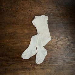 Grödo Cotton & Linen Organic Cotton Rib Baby Tights - Natural