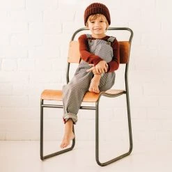 Monty & Co Cotton Porter Dungaree - Indigo Stripe Cotton & Linen