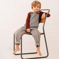 Monty & Co Cotton Porter Dungaree - Indigo Stripe Cotton & Linen