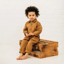 Monty & Co Cotton Engineer Boilersuit - Tan Cotton & Linen
