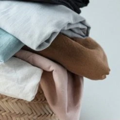 Poudre Organic Home & Baby Care Linen/Cotton Fitted Muslin Sheet - Evening Sand Or Brown Sugar