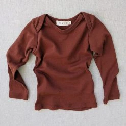 Mabo Cotton & Linen Organic Cotton LS Lap Tee - Chestnut