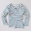 Mabo Organic Cotton LS Tee - Natural/Azure Stripe