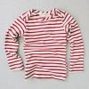 Mabo Cotton & Linen Organic Cotton LS Tee - Natural/Scarlet Stripe