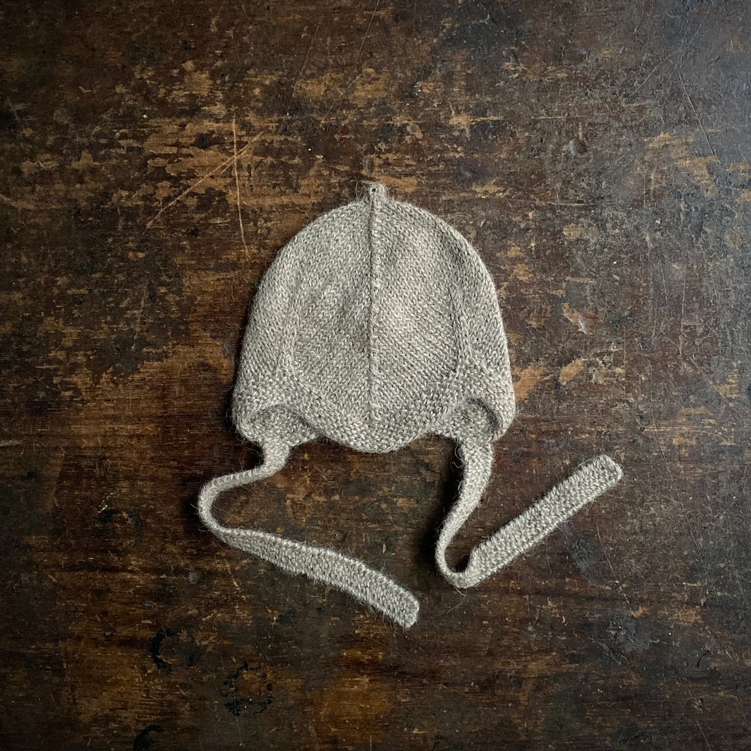 My Alpaca Hand Knit Baby Alpaca Bonnet - Oatmeal Baby Wool