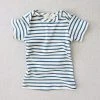 Mabo Organic Cotton SS Lap Tee - Natural/Azure Stripe Cotton & Linen