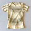 Mabo Organic Cotton SS Lap Tee - Natural/Chartreuse Stripe