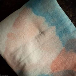 Whole Baby Gifts Hand Dyed Wool Crepe Mini Wawa Quilt - Watercolour Pink/Blue