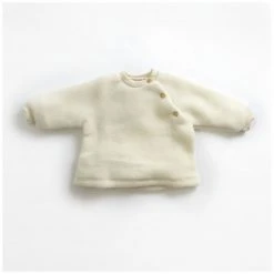 Engel Tops & Sweaters 100% Organic Merino Wool Fleece Sweater - Natural