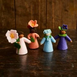Fairies Handmade Wool Fairy With Flower Headdress - Violet - Brown Toys
