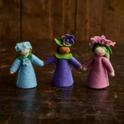 Fairies Handmade Wool Fairy With Flower Headdress - Forget Me Not - White