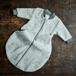 Lilano Baby Sleep & Blankets Organic Merino Wool Terry Zip Sleeping Bag - Grey/Natural