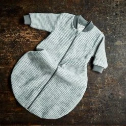 Lilano Baby Sleep & Blankets Organic Merino Wool Terry Zip Sleeping Bag - Grey/Natural