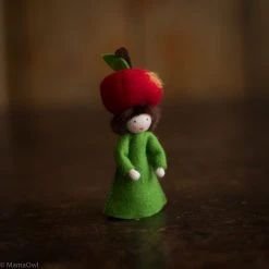 Fairies Toys Handmade Autumn Wool Fairy - Apple - White