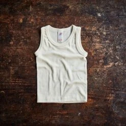 Engel Organic Merino Wool & Silk Sleeveless Vest - Natural