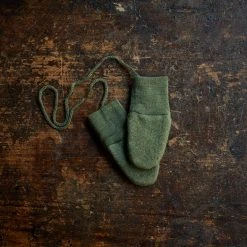 Engel 100% Organic Merino Wool Fleece Mittens - Reed Melange Baby Wool