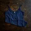 Engel Women's Organic Merino Wool & Silk Strappy Lace Vest - Navy Blue Outlet