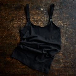 Engel Adults Women's Organic Cotton Maternity Clip Strap Top - Black