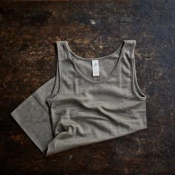 Engel Adults Women's Organic Merino Wool & Silk Sleeveless Top - Walnut