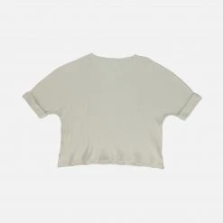 Poudre Organic Women's Organic Cotton Rib Marjolaine SS Tee - Almond Milk SALE