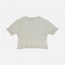 Poudre Organic Women's Organic Cotton Rib Marjolaine SS Tee - Almond Milk SALE