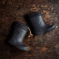 Bisgaard Natural Rubber Boots - Wool Lined - Black Shoes