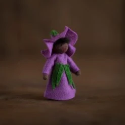 Fairies Toys Handmade Small Wool Flower Fairy - Purple Morning Glory - Black