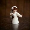 Fairies Handmade Wool Fairy Holding Flower - Catkin - White Toys