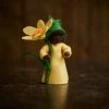 Fairies Handmade Wool Fairy Holding Flower - Crocus - Black