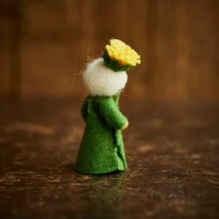Fairies Handmade Wool Fairy With Flower Headdress - Dandelion - Brown