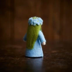 Fairies Handmade Wool Fairy With Flower Headdress - Forget Me Not - White