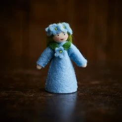 Fairies Handmade Wool Fairy With Flower Headdress - Forget Me Not - White