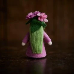 Fairies Handmade Wool Fairy With Flower Headdress - Lilac - White