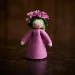 Fairies Handmade Wool Fairy With Flower Headdress - Lilac - White