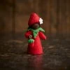Fairies Toys Handmade Wool Fairy With Flower Headdress - Strawberry - Black