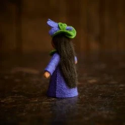 Fairies Handmade Wool Fairy With Flower Headdress - Violet - Brown Toys