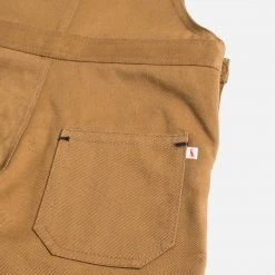 Monty & Co Cotton Porter Short Dungaree - Tan Cotton & Linen