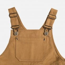 Monty & Co Cotton Porter Short Dungaree - Tan Cotton & Linen