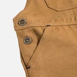 Monty & Co Cotton Porter Short Dungaree - Tan Cotton & Linen