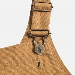 Monty & Co Cotton Porter Short Dungaree - Tan Cotton & Linen