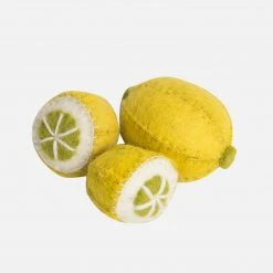 Papoose Toys Felted Wool Fruit Lemon - 3 Pieces