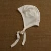 SISKIN Merino Wool/Silk Pointelle Bonnet - Pearl Baby Wool