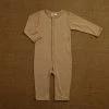 SISKIN Baby Wool Merino Wool/Silk Pointelle Pyjamas/ Romper - Caramel