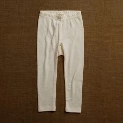 SISKIN Merino Wool/Silk Pointelle Leggings - Pearl