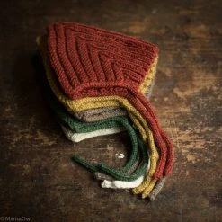 Typically Red Hand Knit Wool Chunky Pixie Hat - Campfire Heather