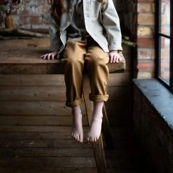 Monty & Co Cotton Utility Trouser - Tan Cotton & Linen