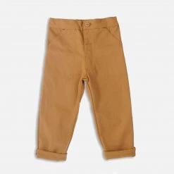 Monty & Co Cotton Utility Trouser - Tan Cotton & Linen