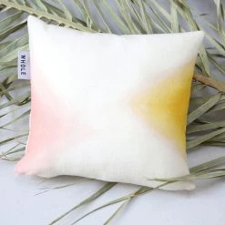 Whole Hand Dyed Wool Wiva Cushion Cover - Natural Dyes - Rose/Yellow